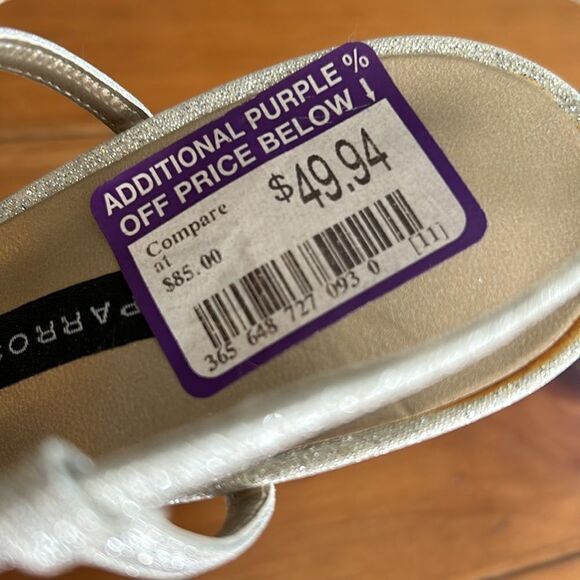 Caparros Laura Silver Glitter and Mesh Strappy Sandal 8.5B - Picture 2 of 7